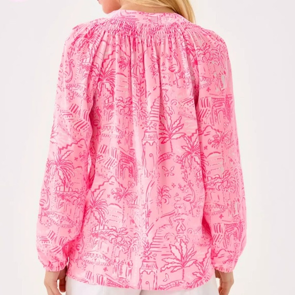 NWT Lilly Pulitzer Elsa Silk Top Sz L - Picture 2 of 3